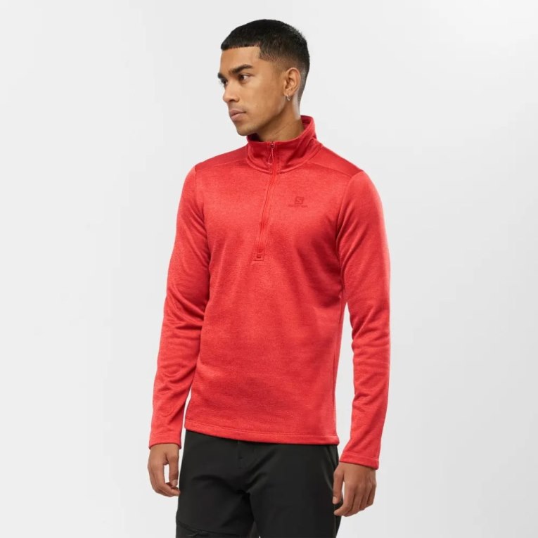 Red Salomon Essential Lightwarm Seamless Half Zip Men\'s Sweatshirt | PH 42918M